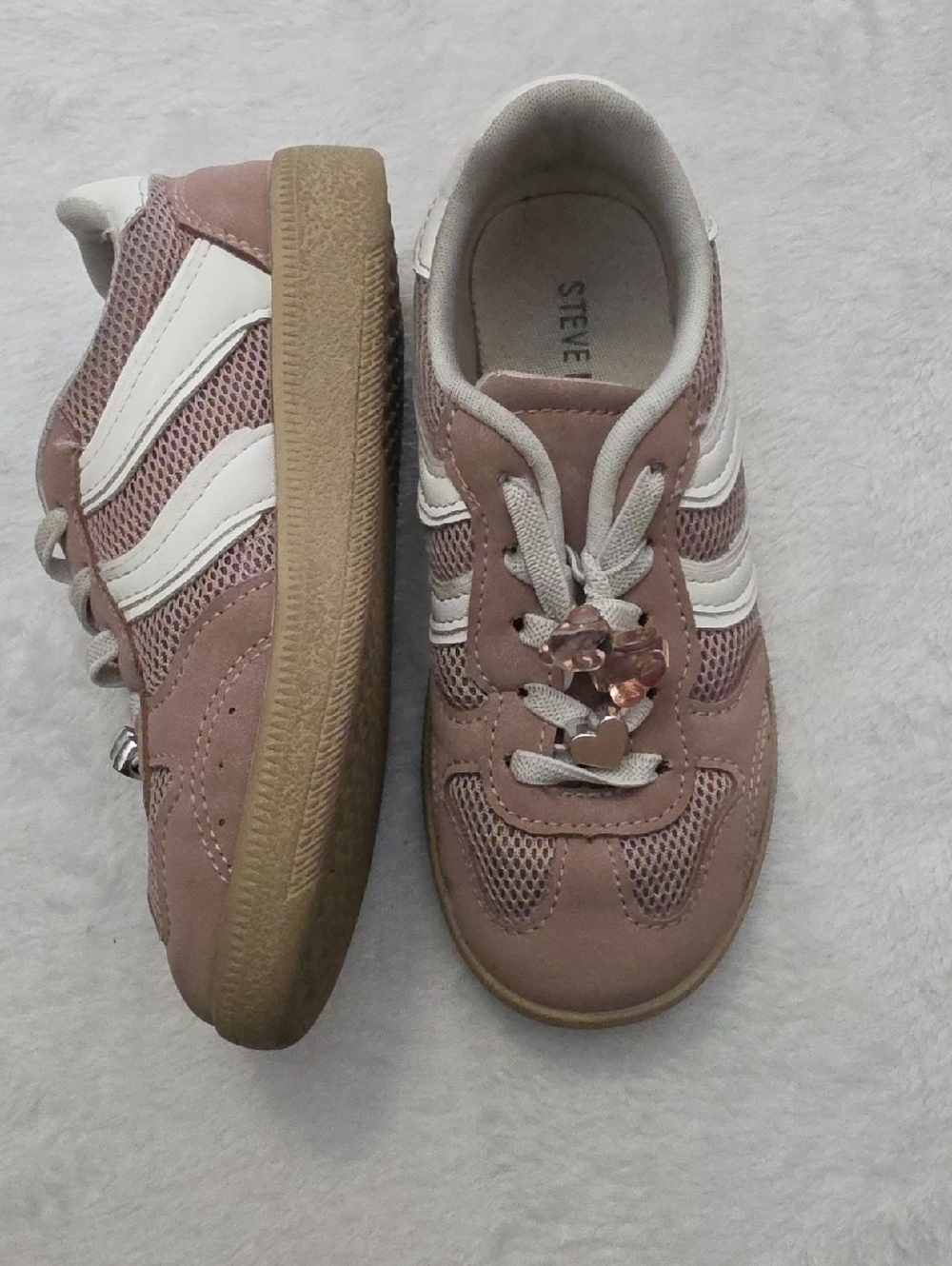 Steve Madden Dusty Pink Suede & Mesh Sneakers with White Accents